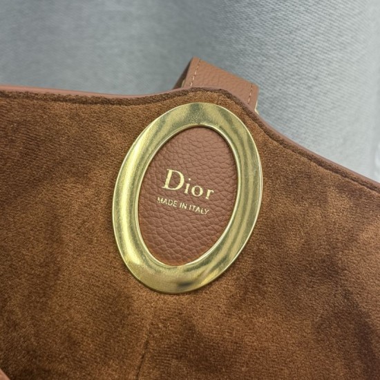Mirror Quality Replica Dior Médaillon Medium Bucket Bag M1532 Brown Knockoff