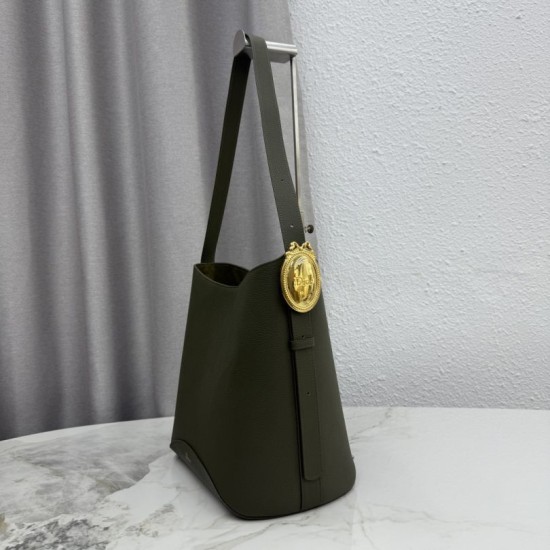 Mirror Quality Replica Dior Médaillon Medium Bucket Bag M1532 Dark Green Knockoff