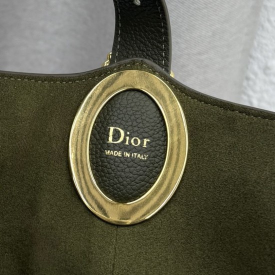 Mirror Quality Replica Dior Médaillon Medium Bucket Bag M1532 Dark Green Knockoff