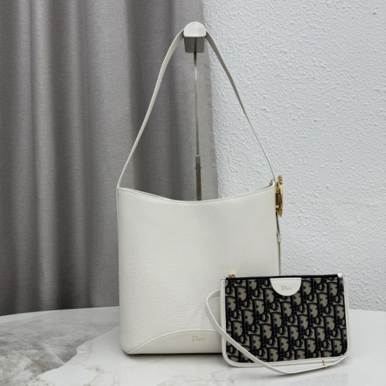 Mirror Quality Replica Dior Médaillon Medium Bucket Bag M1532 White Knockoff