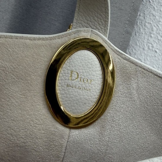 Mirror Quality Replica Dior Médaillon Medium Bucket Bag M1532 White Knockoff
