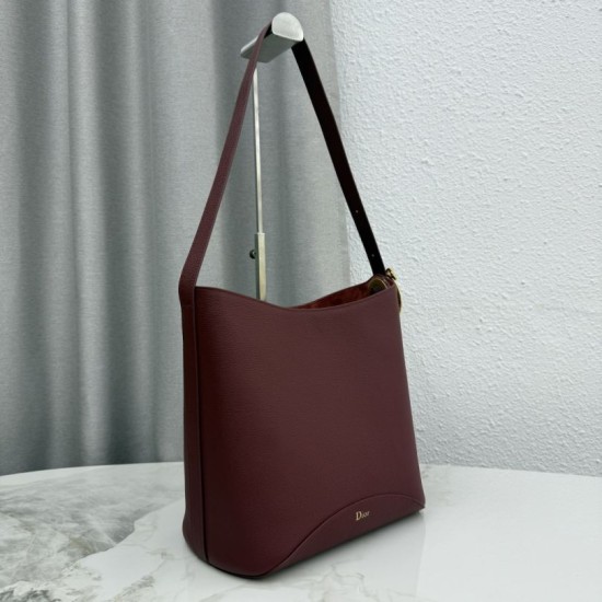 Mirror Quality Replica Dior Médaillon Medium Bucket Bag M1532 Burgundy Knockoff