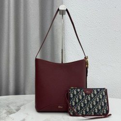 Mirror Quality Replica Dior Médaillon Medium Bucket Bag M1532 Burgundy Knockoff