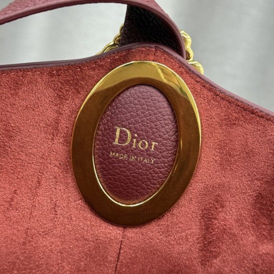 Mirror Quality Replica Dior Médaillon Medium Bucket Bag M1532 Burgundy Knockoff