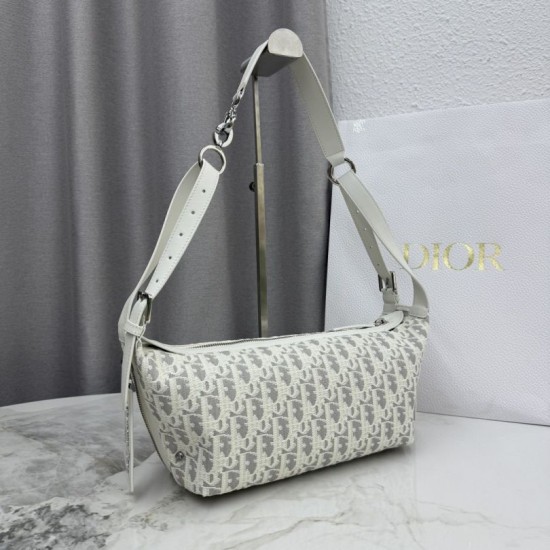 Premium Replica Dior D-Journey small shoulder bag M2416 beige/gray Fake Mirror Quality Replica Dior D-Journey small shoulder bag M2416 beige/gray Knockoff