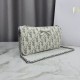 Premium Replica Dior Oblique Bow Chain clutch S2504 beige/gray Fake Mirror Quality Replica Dior Oblique Bow Chain clutch S2504 beige/gray Knockoff