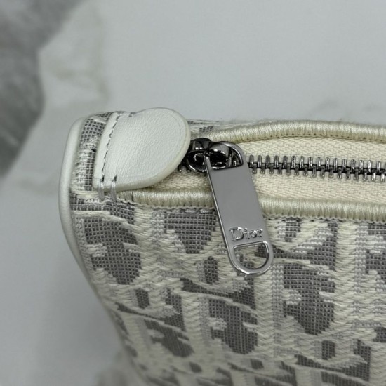 Premium Replica Dior Oblique Bow Chain clutch S2504 beige/gray Fake Mirror Quality Replica Dior Oblique Bow Chain clutch S2504 beige/gray Knockoff