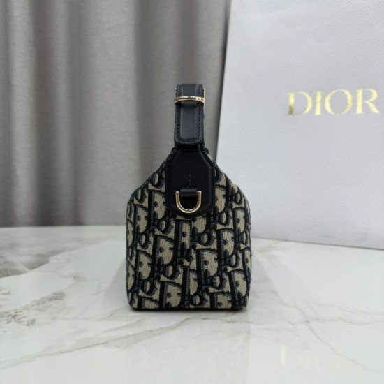 Premium Replica Dior Nomad clutch S2424 Oblique blue Fake Mirror Quality Replica Dior Nomad clutch S2424 Oblique blue Knockoff