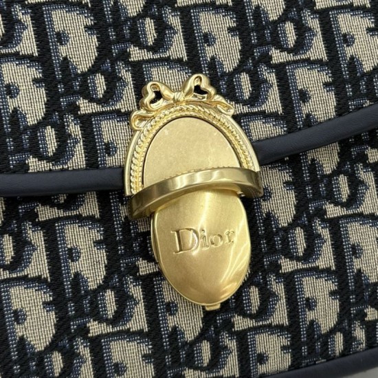 Mirror Quality Replica Dior Médaillon shoulder bag M3920 Oblique blue Knockoff