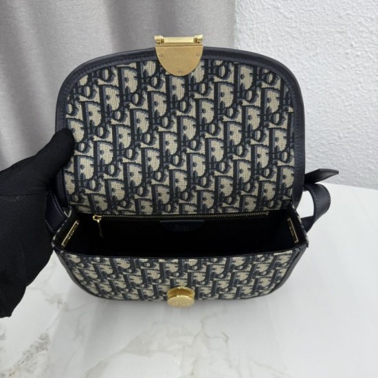 Mirror Quality Replica Dior Médaillon shoulder bag M3920 Oblique blue Knockoff