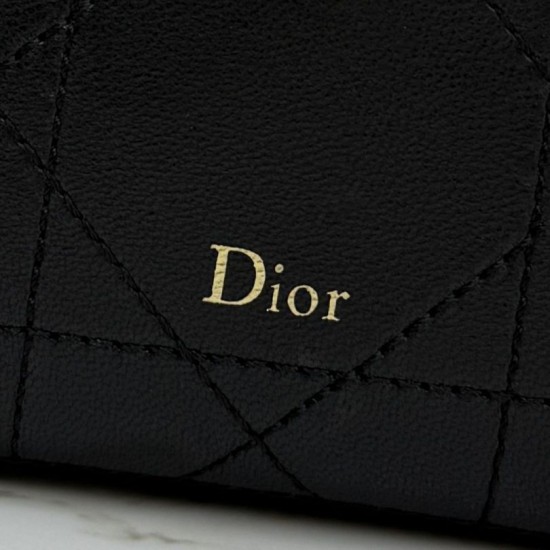 Mirror Quality Replica Dior Trianon Soft Vanity Mini Chain handbag S4613 black Knockoff