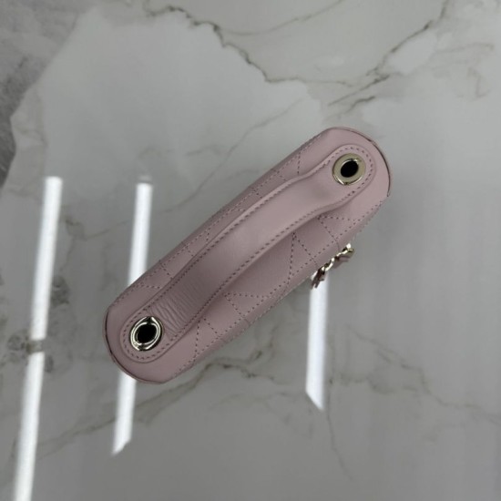 Mirror Quality Replica Dior Trianon Soft Vanity Mini Chain handbag S4613 pink Knockoff