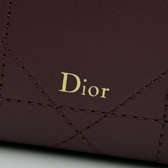 Mirror Quality Replica Dior Trianon Soft Vanity Mini Chain handbag S4613 burgundy Knockoff