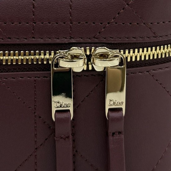 Mirror Quality Replica Dior Trianon Soft Vanity Mini Chain handbag S4613 burgundy Knockoff