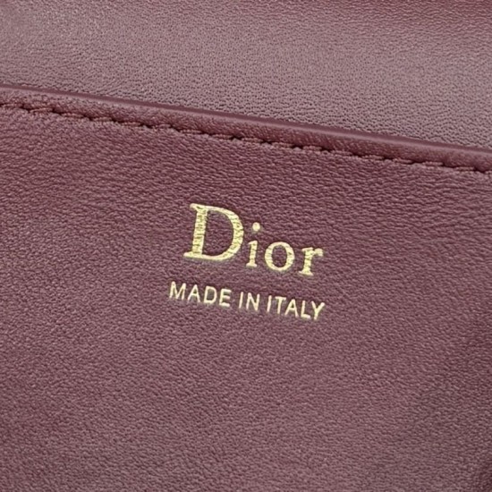 Mirror Quality Replica Dior Trianon Soft Vanity Mini Chain handbag S4613 burgundy Knockoff