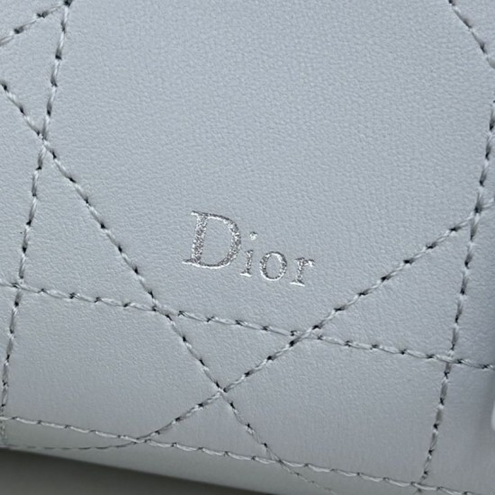 Mirror Quality Replica Dior Trianon Soft Vanity Mini Chain handbag S4613 blue Knockoff