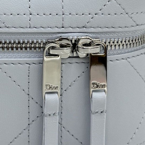 Mirror Quality Replica Dior Trianon Soft Vanity Mini Chain handbag S4613 blue Knockoff
