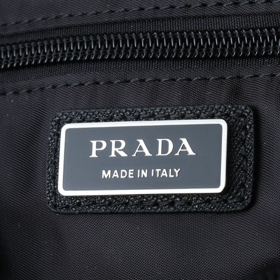 Premium Replica Prada nylon/saffiano leather travel clutch black Fake Mirror Quality Replica Prada nylon/saffiano leather travel clutch black Knockoff