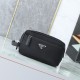 Premium Replica Prada nylon/saffiano leather travel clutch black Fake Mirror Quality Replica Prada nylon/saffiano leather travel clutch black Knockoff