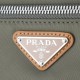 Mirror Quality Replica Prada nylon/saffiano leather travel clutch olive green Knockoff