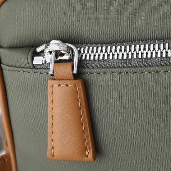 Mirror Quality Replica Prada nylon/saffiano leather travel clutch olive green Knockoff