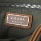 Mirror Quality Replica Prada nylon/saffiano leather travel clutch olive green Knockoff