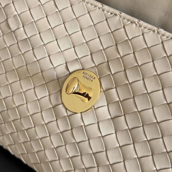 Mirror Quality Replica Shoulder bag Bottega Veneta Madison Intrecciato Ecru-Muse Knockoff