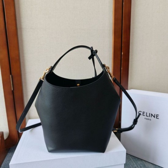 Mirror Quality Replica Celine Small Teen Hobo Shoulder Bag with Coin Purse in Black Knockoff