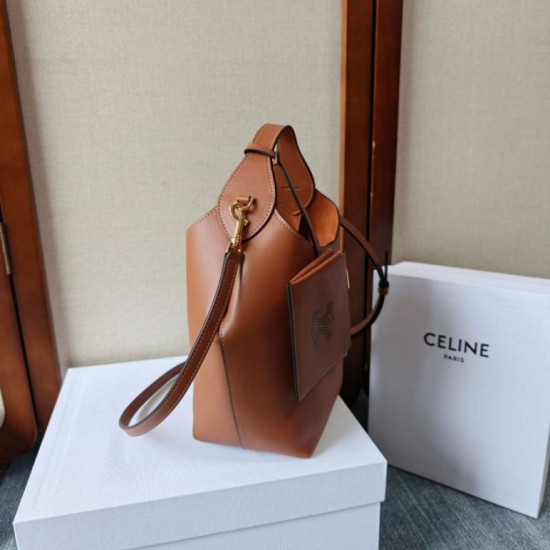 Mirror Quality Replica Celine Small Teen Hobo Shoulder Bag with Coin Purse in Brown Knockoff