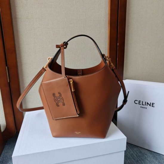 Mirror Quality Replica Celine Small Teen Hobo Shoulder Bag with Coin Purse in Brown Knockoff