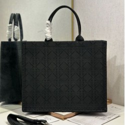 Mirror Quality Replica Dior Medium Book Tote Bag with Bee Strap in Black Knockoff
