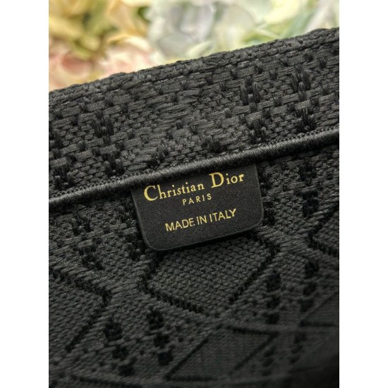 Mirror Quality Replica Dior Medium Book Tote Bag with Bee Strap in Black Knockoff
