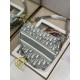 Mirror Quality Replica Dior Saddle Oblique Embroidered Shoulder Bag in Gray Knockoff