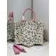 Premium Replica Dior Multicolored Book Tote Bag with Daisy Garden Embroidery and Pink Handle Fake Mirror Quality Replica Dior Multicolored Book Tote Bag with Daisy Garden Embroidery and Pink Handle Knockoff