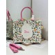 Premium Replica Dior Multicolored Book Tote Bag with Daisy Garden Embroidery and Pink Handle Fake Mirror Quality Replica Dior Multicolored Book Tote Bag with Daisy Garden Embroidery and Pink Handle Knockoff