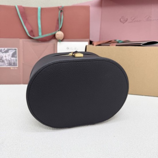 Mirror Quality Replica Loro Piana Extra Vanity Case Bag in Black Knockoff