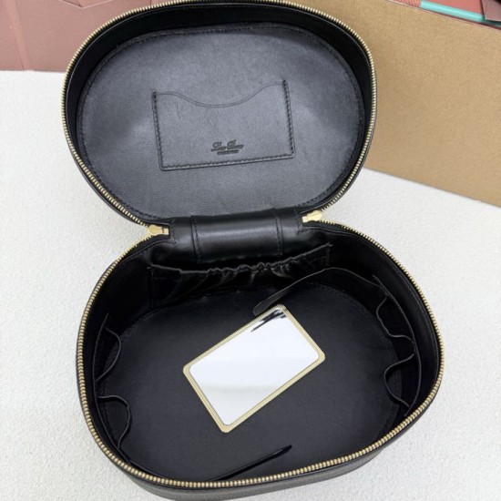 Mirror Quality Replica Loro Piana Extra Vanity Case Bag in Black Knockoff
