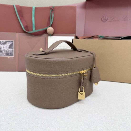 Mirror Quality Replica Loro Piana Extra Vanity Case in Rocky Ash Knockoff