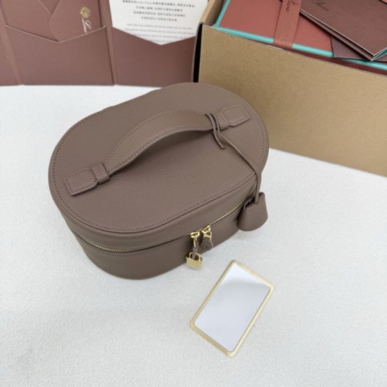 Mirror Quality Replica Loro Piana Extra Vanity Case in Rocky Ash Knockoff