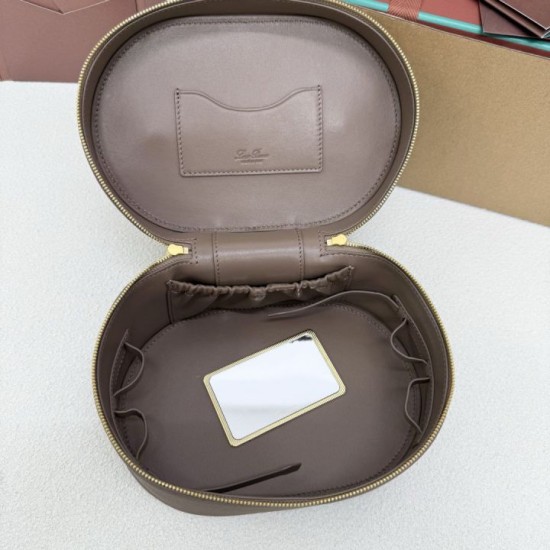 Mirror Quality Replica Loro Piana Extra Vanity Case in Rocky Ash Knockoff