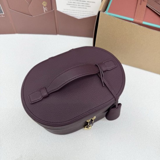 Mirror Quality Replica Loro Piana Extra Vanity Case in Burgundy Knockoff