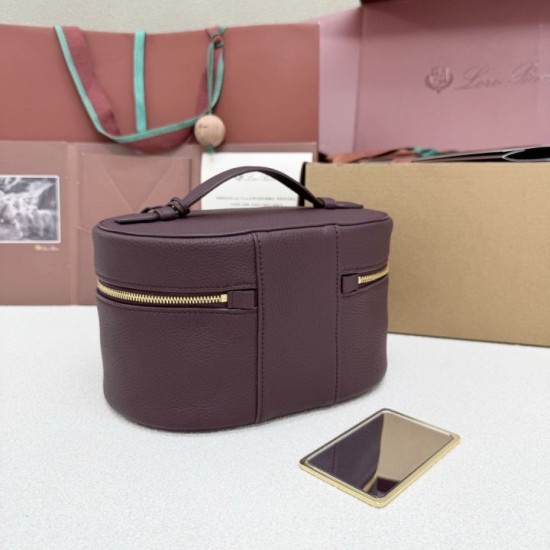Mirror Quality Replica Loro Piana Extra Vanity Case in Burgundy Knockoff