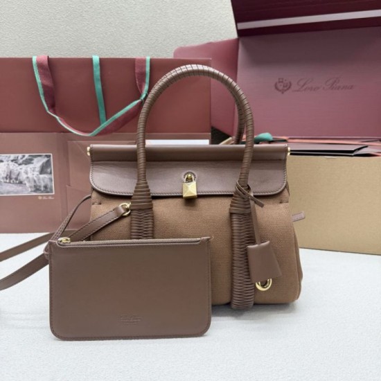 Mirror Quality Replica Loro Piana Loom Tote Bag L25/L32 Brown Knockoff