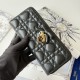 Mirror Quality Replica Dior Lady Dior Voyageur Zip Around Wallet Black Knockoff