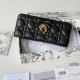 Mirror Quality Replica Dior Lady Dior Voyageur Zip Around Wallet Black Knockoff