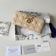 Mirror Quality Replica Dior Lady Dior Voyageur Zip Around Wallet Apricot Knockoff