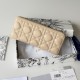 Mirror Quality Replica Dior Lady Dior Voyageur Zip Around Wallet Apricot Knockoff