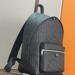 Mirror Quality Replica Dior Rider Backpack with Oblique Zip Black Knockoff