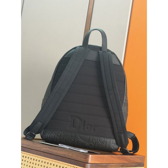 Mirror Quality Replica Dior Rider Backpack with Oblique Zip Black Knockoff