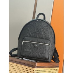 Mirror Quality Replica Dior Rider Backpack with Oblique Zip Black Knockoff